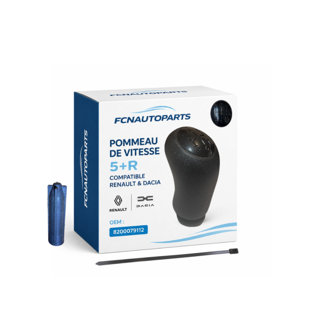 Pommeau de vitesse 5 rapports Renault Clio III Mégane II Scénic II Kangoo Modus Dacia Logan Sandero — Réf. OEM 8200079112